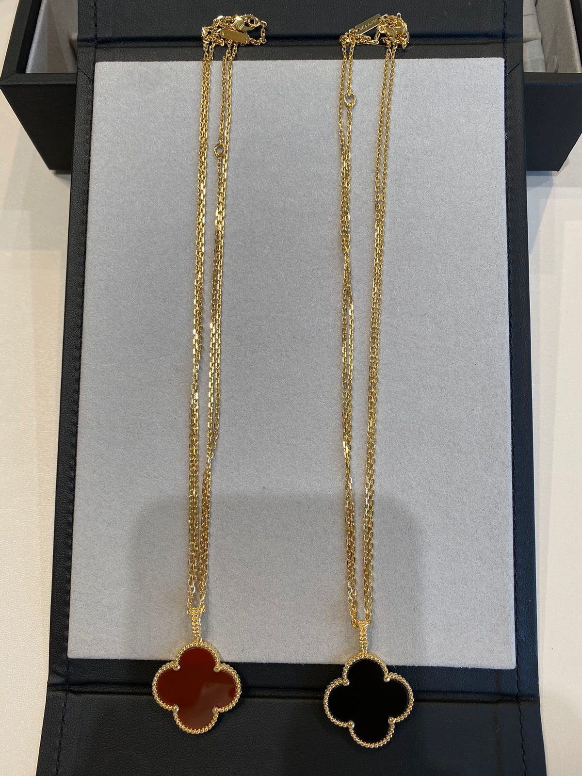 [Spark]CLOVER 25MM NECKLACE GOLD CARNELIAN