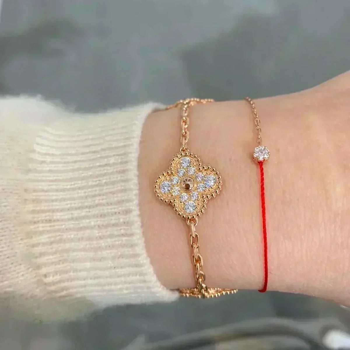 [Spark] CLOVER 5 MOTIF FULL DIAMOND BRACELET COLLECTION