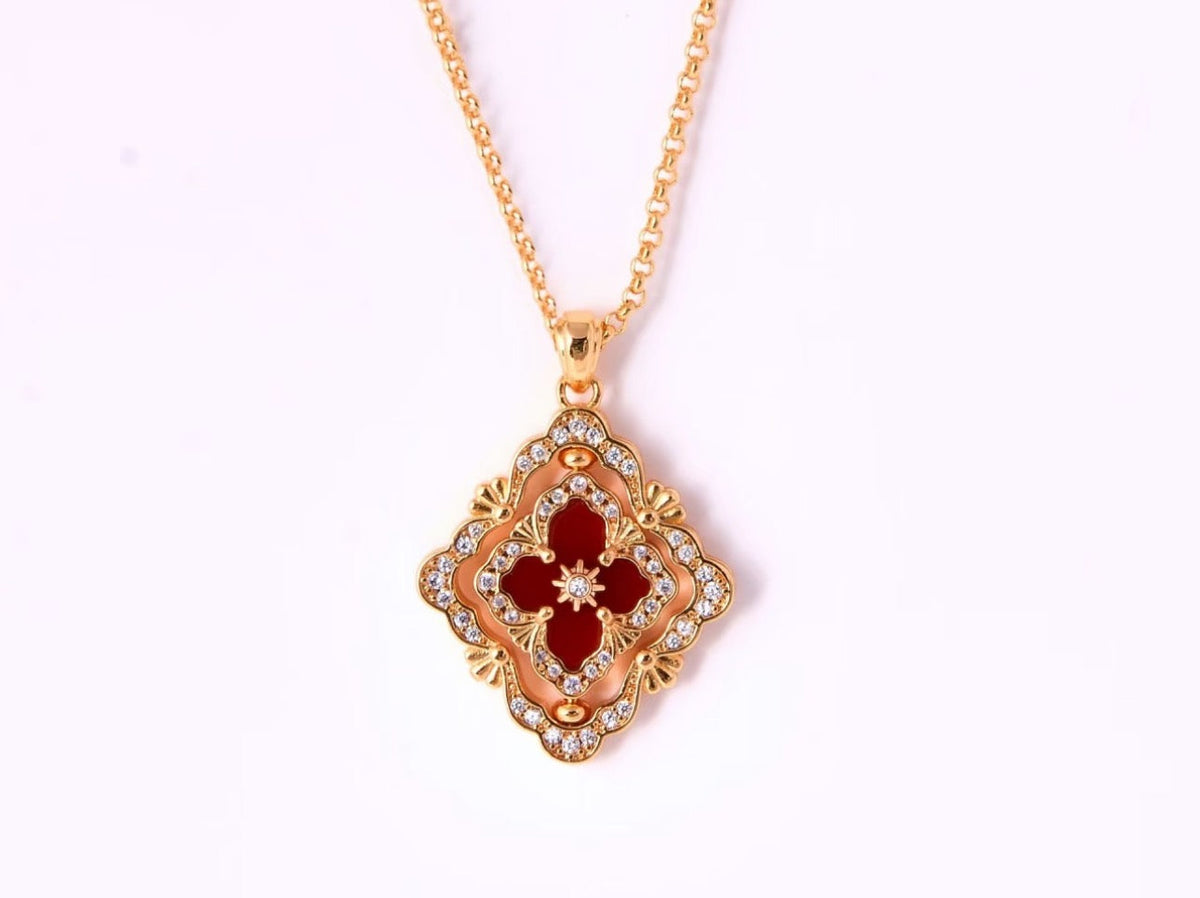 [Spark] B.C.L ENAMEL ROTATING SINGLE-DIAMOND NECKLACE£¨Various colors£©