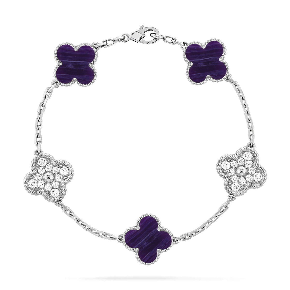 [Spark]CLOVER 5 MOTIF PURPLE STRIPES BRACELET COLLECTION
