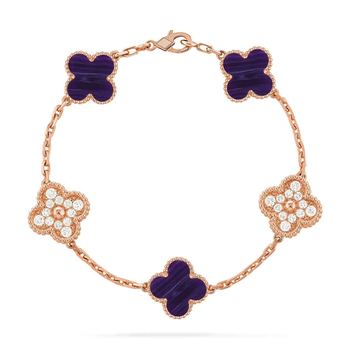 [Spark]CLOVER 5 MOTIF PURPLE STRIPES BRACELET COLLECTION