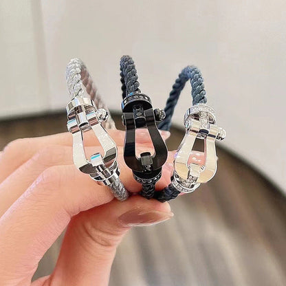 [Spark]FORCE LARGE HORSESHOE HALF DIAMOND BRACELET GOLD