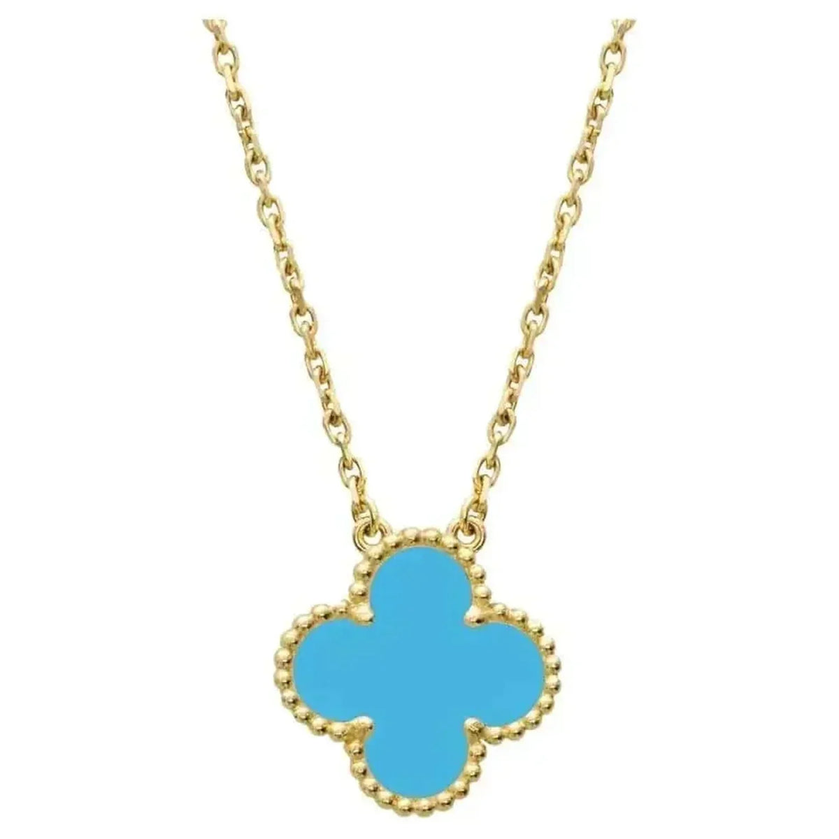 [Spark]CLOVER 15MM VINTAGE TURQUOISE NECKLACE