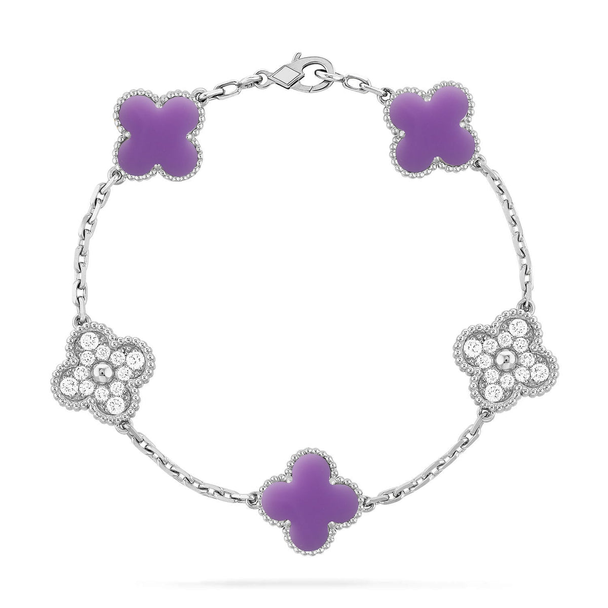 [Spark]CLOVER 5 MOTIF LIGHT PURPLE BRACELET COLLECTION