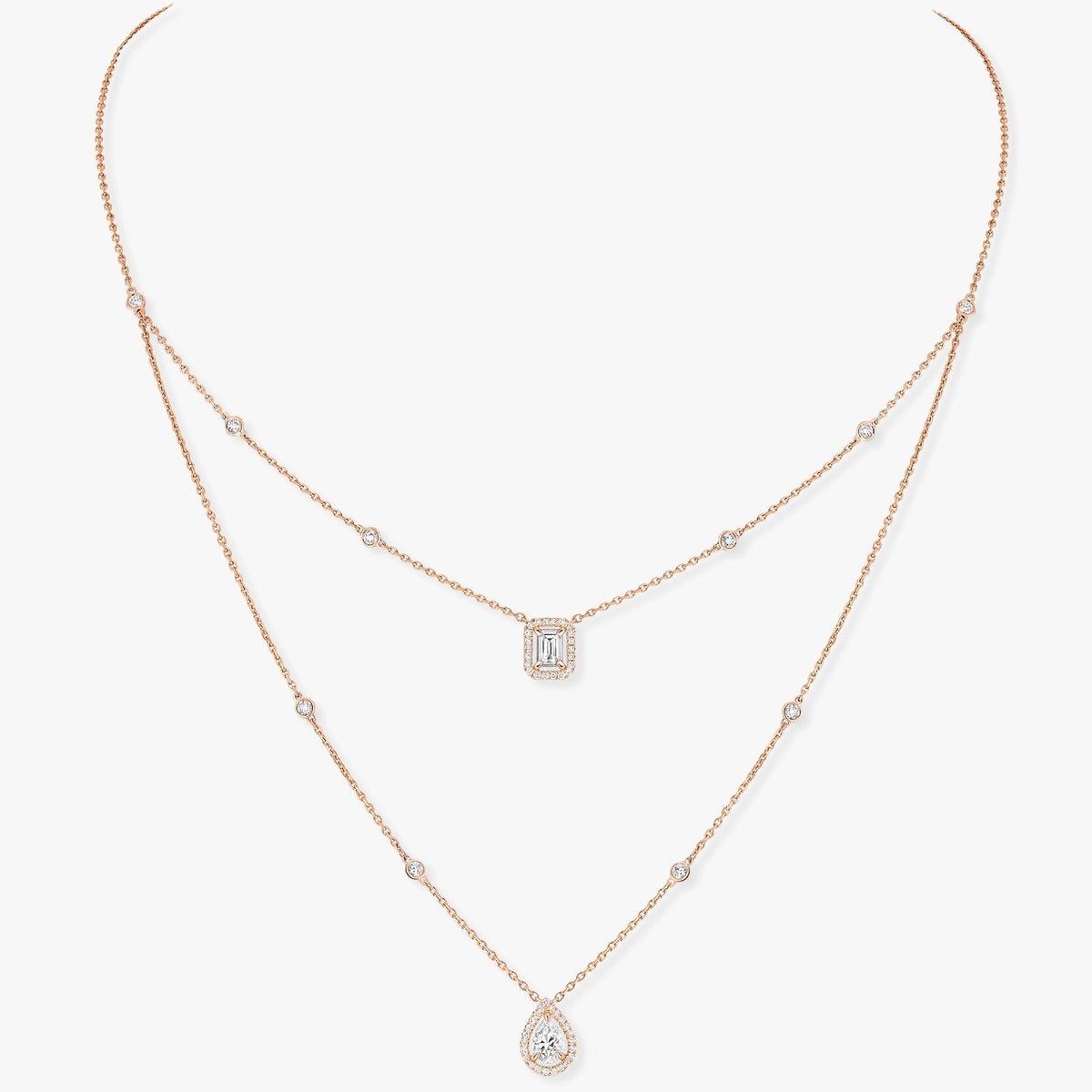 [Spark]MY TWIN 2 ROW DIAMOND NECKLACE