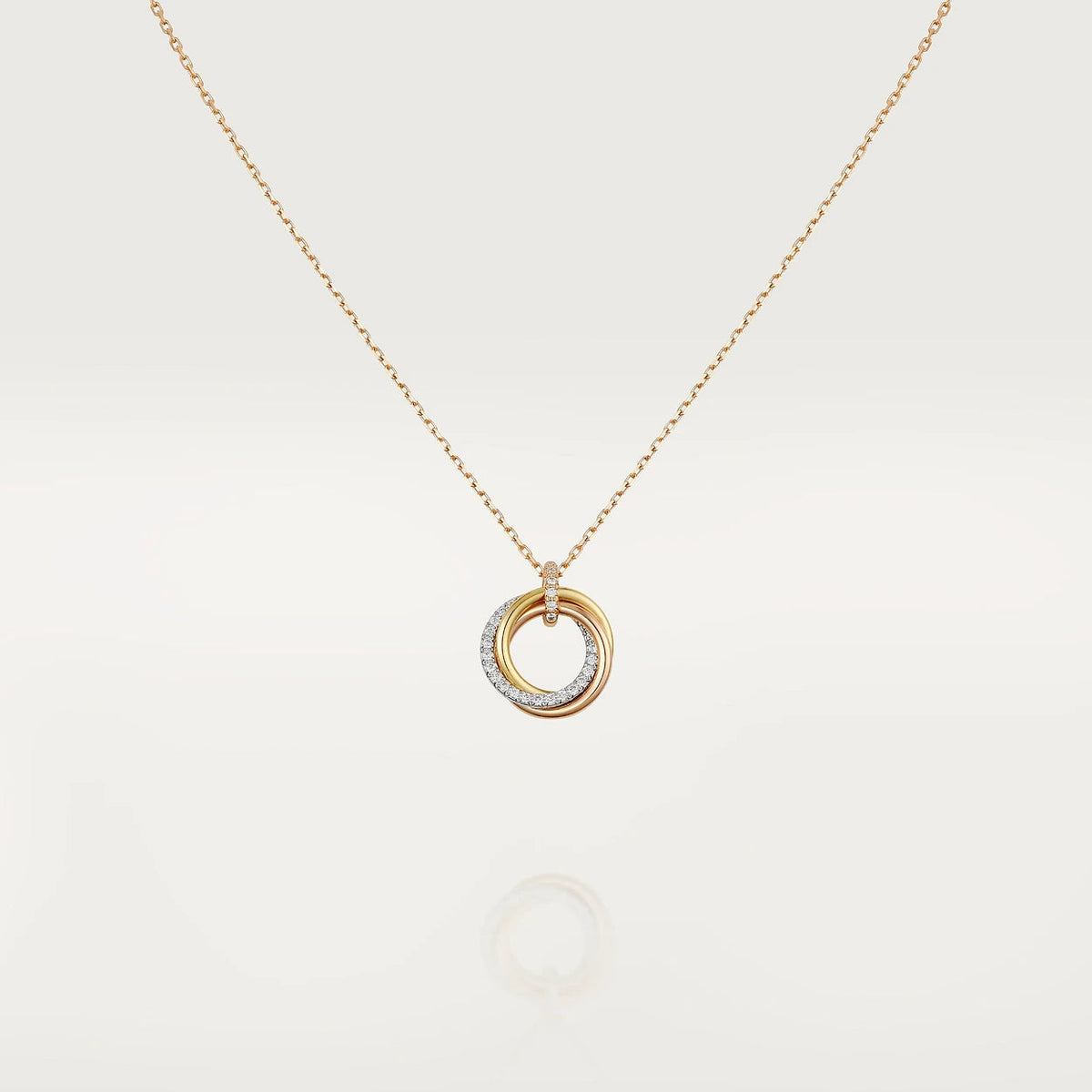 [Spark]TRINITY NECKLACE SILVER GOLD PINK GOLD DIAMONDS